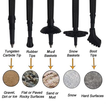 초경량 7075 알루미늄 소재의 야외 하이킹/등산 세트, EVA 손잡이, 다기능 접이식 워킹 폴 