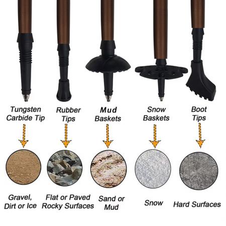 초경량 6061 알루미늄 합금 5단 접이식 트레킹 폴, 모던한 디자인, 높이 조절 가능, EVA 손잡이 