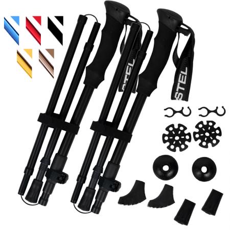 초경량 6061 알루미늄 합금 5단 접이식 EVA 손잡이 트레킹 폴 모던 조절식 야외 하이킹 폴 