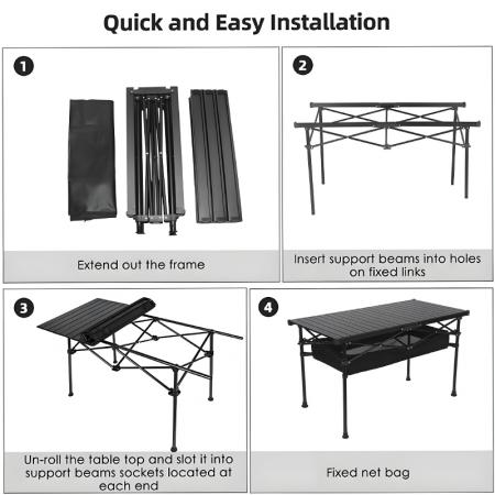 휴대용 야외 캠핑용 높이 조절식 알루미늄 접이식 피크닉 테이블 맞춤 제작 도매 