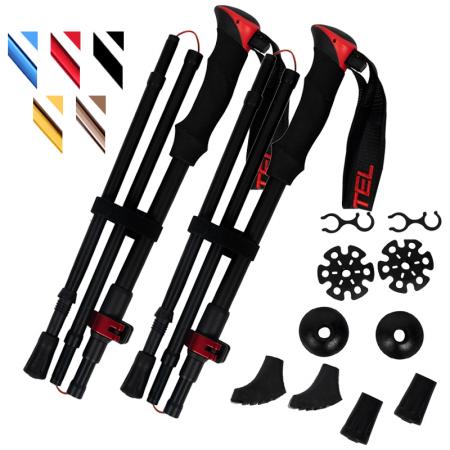 로고 맞춤 제작 트레킹 폴, 접이식 등산 폴, 경량 알루미늄 접이식 등산 스틱 