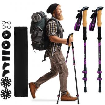 EVA 코르크 손잡이가 있는 트레킹 폴 2개 세트