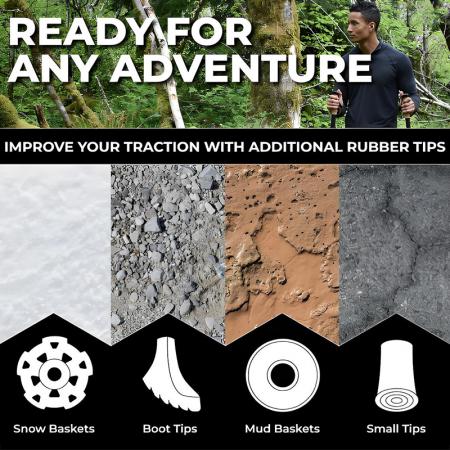 빠른 잠금 기능이 있는 경량 접이식 등산 스틱, 내구성이 뛰어난 7075 알루미늄 트레킹 폴 