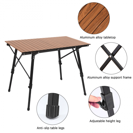 휴대용 가방이 포함된 초경량 접이식 해변 테이블, 야외 여행, 요리, 피크닉, 캠핑 테이블 