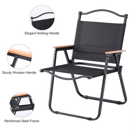 Outdoor Camping Lightweight Modern Design Foldable Wooden Frame Kermit Chair 