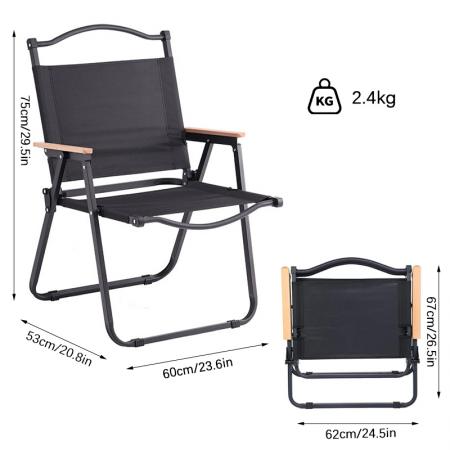 Outdoor Camping Lightweight Modern Design Foldable Wooden Frame Kermit Chair 