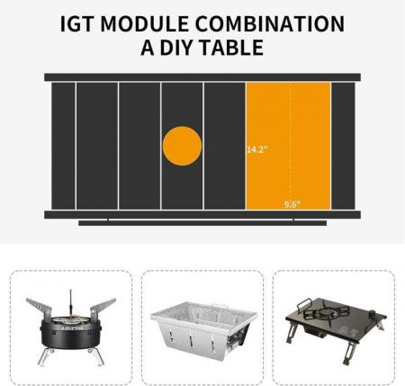 접이식 IGT 모던 캠핑 테이블, 경량 휴대용 야외 알루미늄 테이블 (휴대용 가방 포함) 