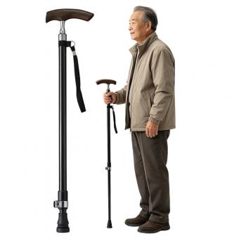 알루미늄 경량 고무 손잡이 지팡이 조절식 망원형 보행 지팡이