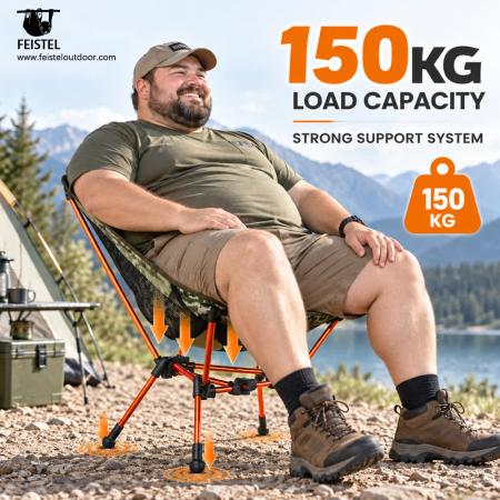 경량 폴더블 캠핑 체어 – 7075 알루미늄, 600D 88T 옥스포드, 150kg 하중 지지 