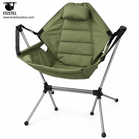 접이식 캠핑 흔들의자 – 7075 알루미늄 아웃도어 록커, 600D 폴리에스터, 4kg 