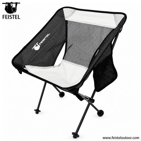 접이식 아웃도어 캠핑 체어 – 1kg 7075 알루미늄 프레임, 메시 등받이 및 40×14cm 컴팩트 팩 