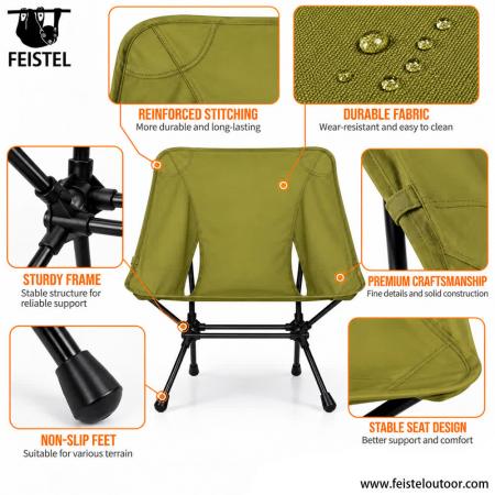초경량 캠핑 의자 – 2.29lbs 콤팩트 휴대용 백패킹 의자, 120kg 하중 용량 