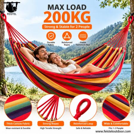 feisetel 2019 아마존 셀러 2인용 사계절 휴대용 75D 나일론 낙하산 캠핑 해먹 